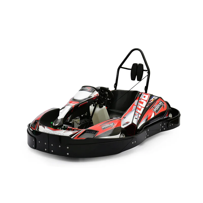 Podium Kart electric rental kart fleet in pit lane